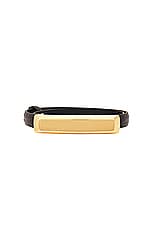 TOM FORD Stamped Croc 15mm Belt in Espresso, view 3, click to view large image.
