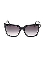 TOM FORD Selby Sunglasses in Black & Grey, view 1, click to view large image.