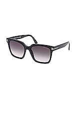 TOM FORD Selby Sunglasses in Black & Grey, view 2, click to view large image.