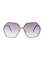 TOM FORD Fonda Sunglasses in Light Ruthenium & Gradient Blue, view 1, click to view large image.