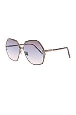 TOM FORD Fonda Sunglasses in Light Ruthenium & Gradient Blue, view 2, click to view large image.