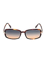 TOM FORD Bonham Sunglasses in Brown & Green, view 1, click to view large image.