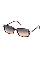 TOM FORD Bonham Sunglasses in Brown & Green, view 2, click to view large image.