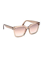 TOM FORD Selby Sunglasses in Brown, view 3, click to view large image.