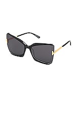 TOM FORD Gia Sunglasses in Black, view 2, click to view large image.