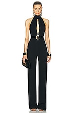 TOM FORD Stretch Sable Jumpsuit in Black, view 1, click to view large image.