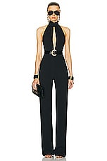 TOM FORD Stretch Sable Jumpsuit in Black, view 4, click to view large image.