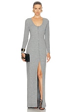 TOM FORD Henley Long Dress in Grey Melange, view 1, click to view large image.