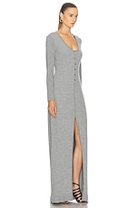 TOM FORD Henley Long Dress in Grey Melange, view 2, click to view large image.