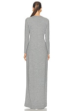 TOM FORD Henley Long Dress in Grey Melange, view 3, click to view large image.