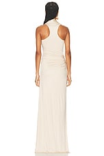 TOM FORD Draped Evening Dress in Oyster, view 4, click to view large image.