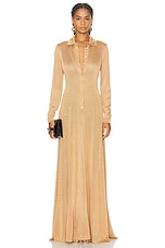 TOM FORD Slinky Polo Long Dress in Golden Beige, view 1, click to view large image.