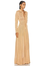 TOM FORD Slinky Polo Long Dress in Golden Beige, view 2, click to view large image.