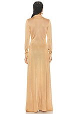 TOM FORD Slinky Polo Long Dress in Golden Beige, view 3, click to view large image.