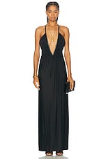 TOM FORD Fluid Evening Dress in Black, view 1, click to view large image.