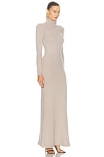 TOM FORD Cashmere Turtleneck Long Dress in Pale Camel, view 3, click to view large image.