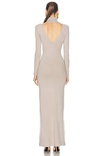 TOM FORD Cashmere Turtleneck Long Dress in Pale Camel, view 4, click to view large image.