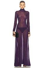 TOM FORD Turtleneck Long Dress in Violet Indigo, view 1, click to view large image.