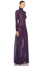 TOM FORD Turtleneck Long Dress in Violet Indigo, view 2, click to view large image.