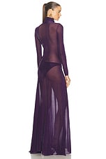 TOM FORD Turtleneck Long Dress in Violet Indigo, view 3, click to view large image.