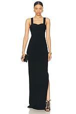 TOM FORD Long Corset Dress in Black, view 1, click to view large image.