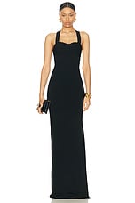 TOM FORD Long Corset Dress in Black, view 2, click to view large image.