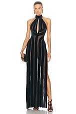 TOM FORD Halterneck Open Back Evening Dress in Black, view 1, click to view large image.