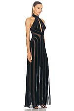 TOM FORD Halterneck Open Back Evening Dress in Black, view 2, click to view large image.