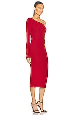 TOM FORD Rib Long Dress in Red, view 2, click to view large image.
