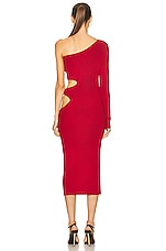 TOM FORD Rib Long Dress in Red, view 4, click to view large image.