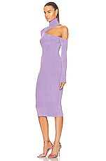 TOM FORD Rib Midi Dress in Ice Lavender, view 3, click to view large image.