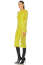 TOM FORD Tubino Dress in Charteuse Citrine, view 3, click to view large image.