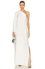 TOM FORD Maroccaine One Shoulder Kaftan in Chalk, view 1, click to view large image.