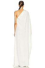 TOM FORD Maroccaine One Shoulder Kaftan in Chalk, view 4, click to view large image.