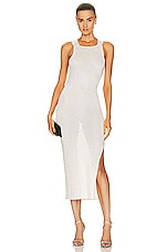 TOM FORD Shiny Tank Top Dress in Chalk, view 1, click to view large image.