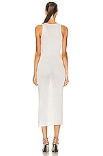 TOM FORD Shiny Tank Top Dress in Chalk, view 4, click to view large image.