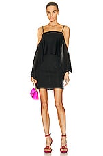 TOM FORD Mini Ruffle Dress in Black, view 1, click to view large image.