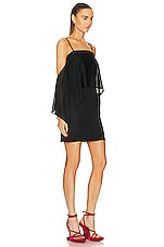 TOM FORD Mini Ruffle Dress in Black, view 2, click to view large image.