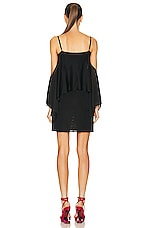 TOM FORD Mini Ruffle Dress in Black, view 3, click to view large image.