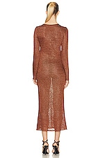 TOM FORD Shiny Henley Dress in Antique Nude, view 3, click to view large image.