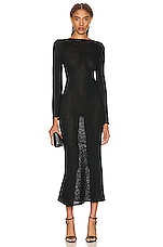 TOM FORD Shiny Long Sleeve Dress in Black, view 1, click to view large image.