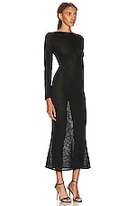 TOM FORD Shiny Long Sleeve Dress in Black, view 2, click to view large image.