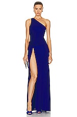 TOM FORD One Shoulder Evening Dress in Cobalt Blue, view 1, click to view large image.