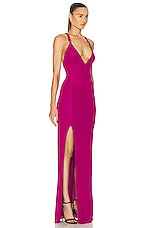 TOM FORD V Neck Evening Dress in Bright Fuxia, view 2, click to view large image.