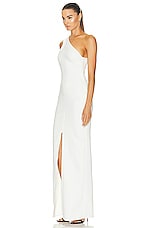 TOM FORD Double Cady One Shoulder Evening Dress in Chalk, view 3, click to view large image.