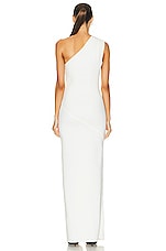TOM FORD Double Cady One Shoulder Evening Dress in Chalk, view 4, click to view large image.