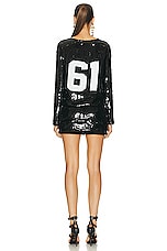 TOM FORD Sequins T-shirt Mini Dress in Black & White, view 4, click to view large image.