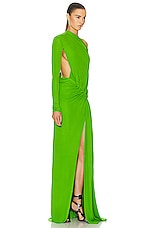 TOM FORD Off Shoulder Dress in Apple Green, view 2, click to view large image.