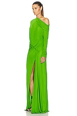 TOM FORD Off Shoulder Dress in Apple Green, view 3, click to view large image.