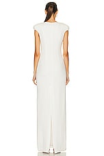 TOM FORD Silk Evening Dress in Chalk, view 4, click to view large image.